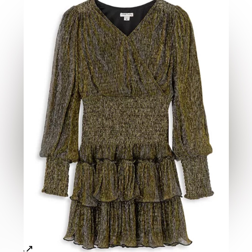 Girls Habitual black & gold party dress